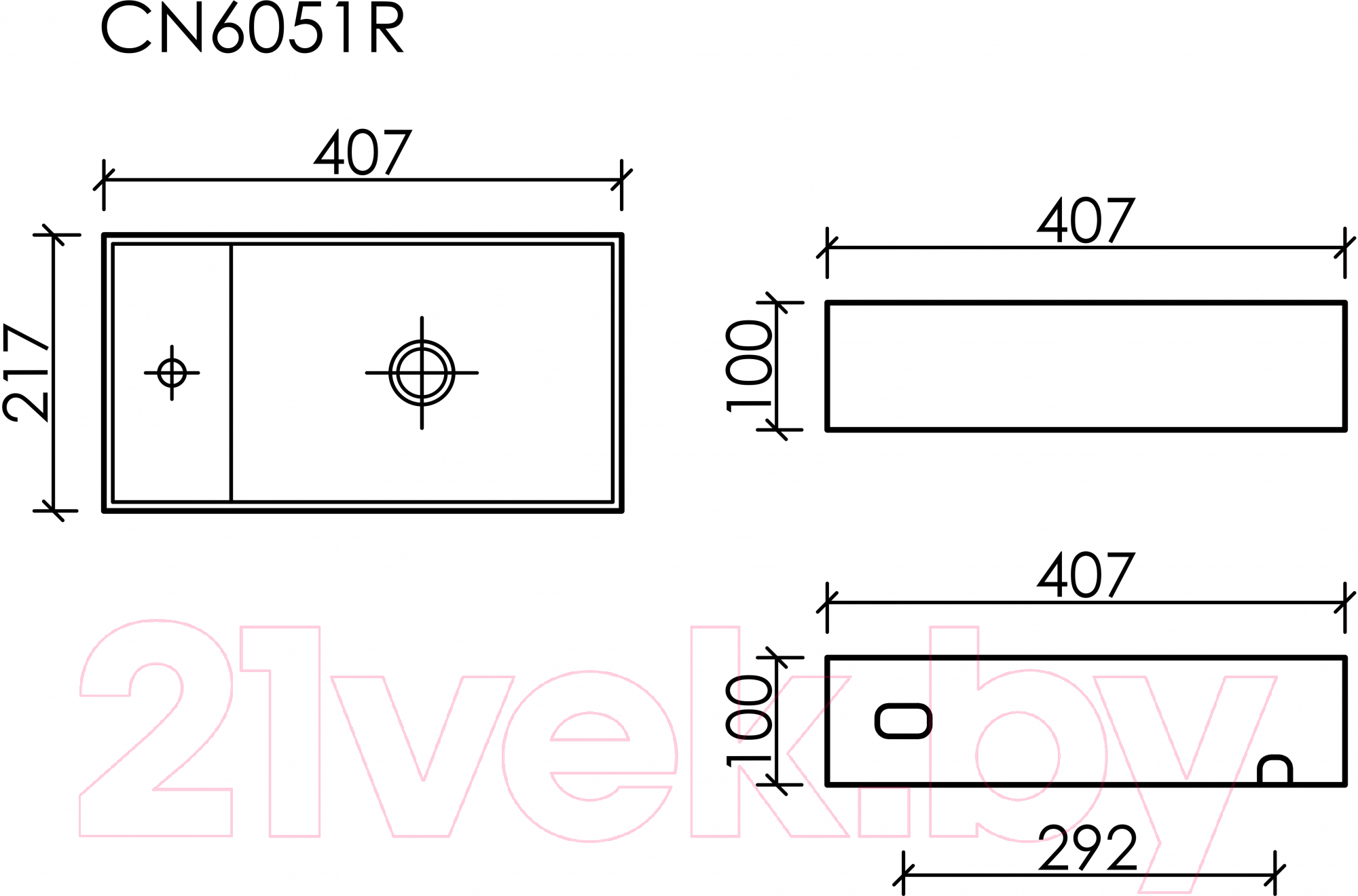 Умывальник Ceramica Nova Element R CN6051RMC