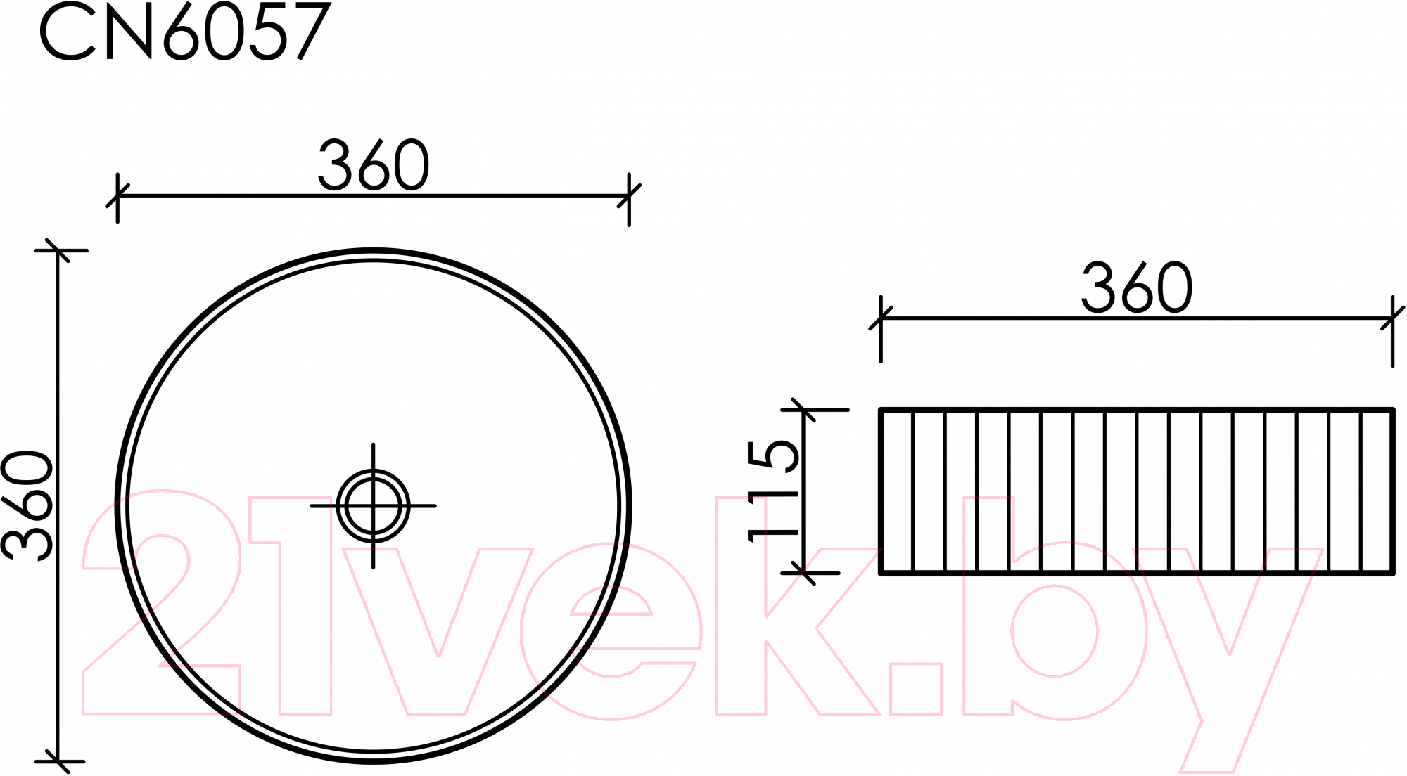 Умывальник Ceramica Nova CN6057MDB