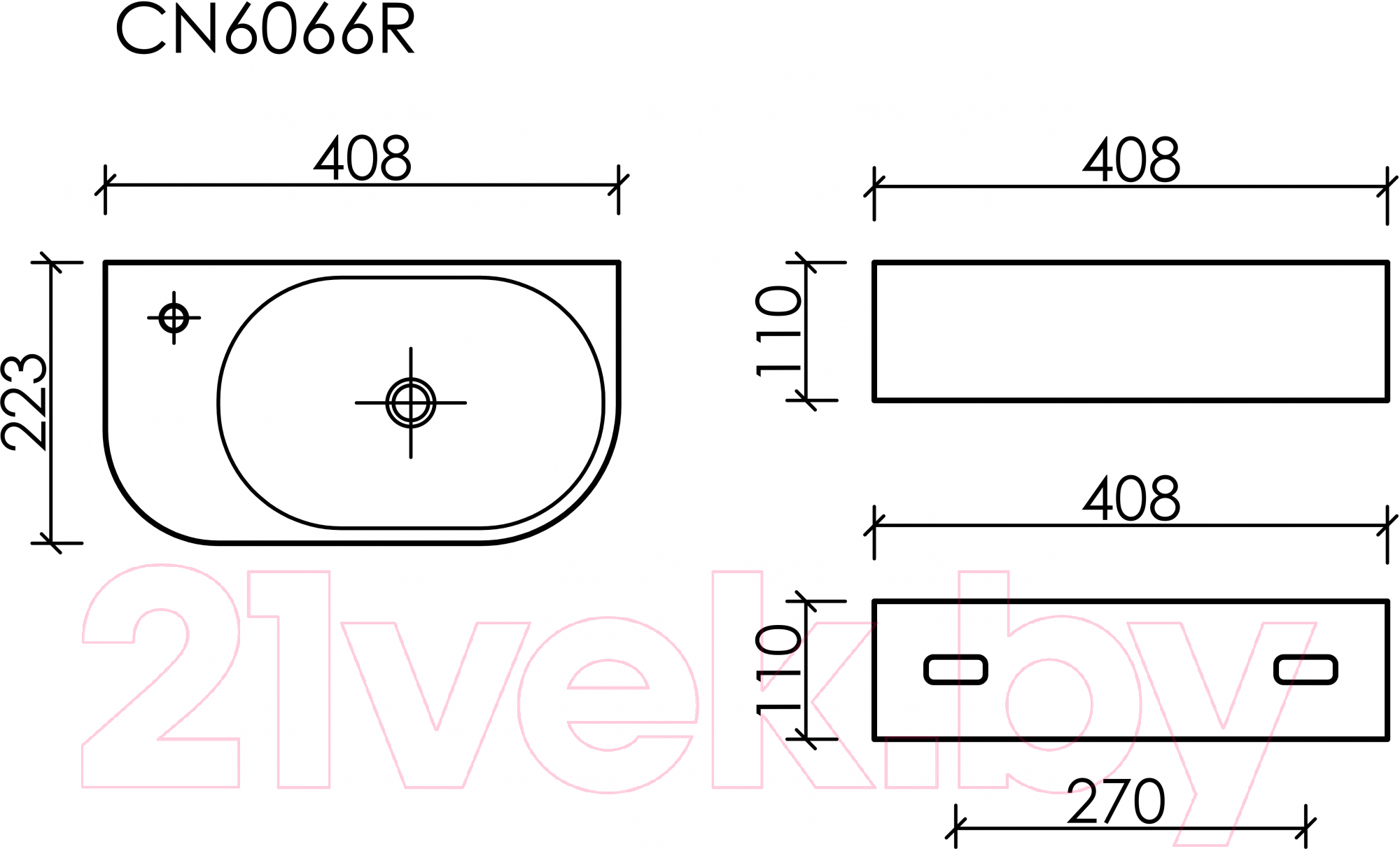 Умывальник Ceramica Nova Element R CN6066R