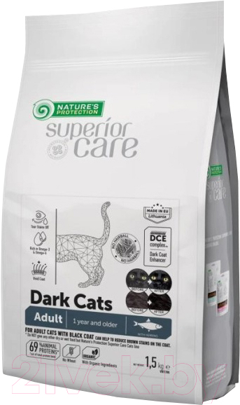 Сухой корм для кошек Nature's Protection Dark Cat Grain Free сельдь / NPSC47632