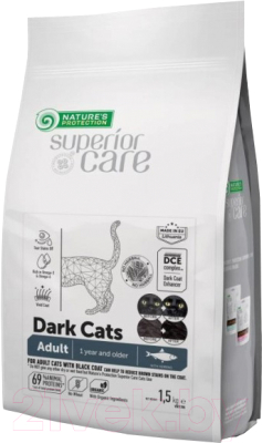 Сухой корм для кошек Nature's Protection Dark Cat Grain Free сельдь / NPSC47632 (1.5кг)