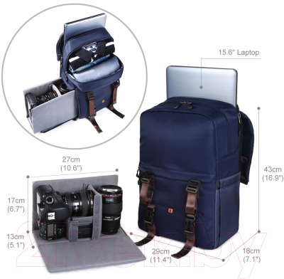 Рюкзак для камеры K&F Concept KF13.087 (синий)