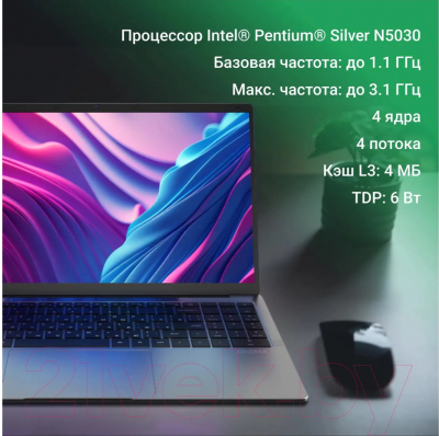 Ноутбук Digma Eve 15 P5850 (DN15N5-8CXW03)