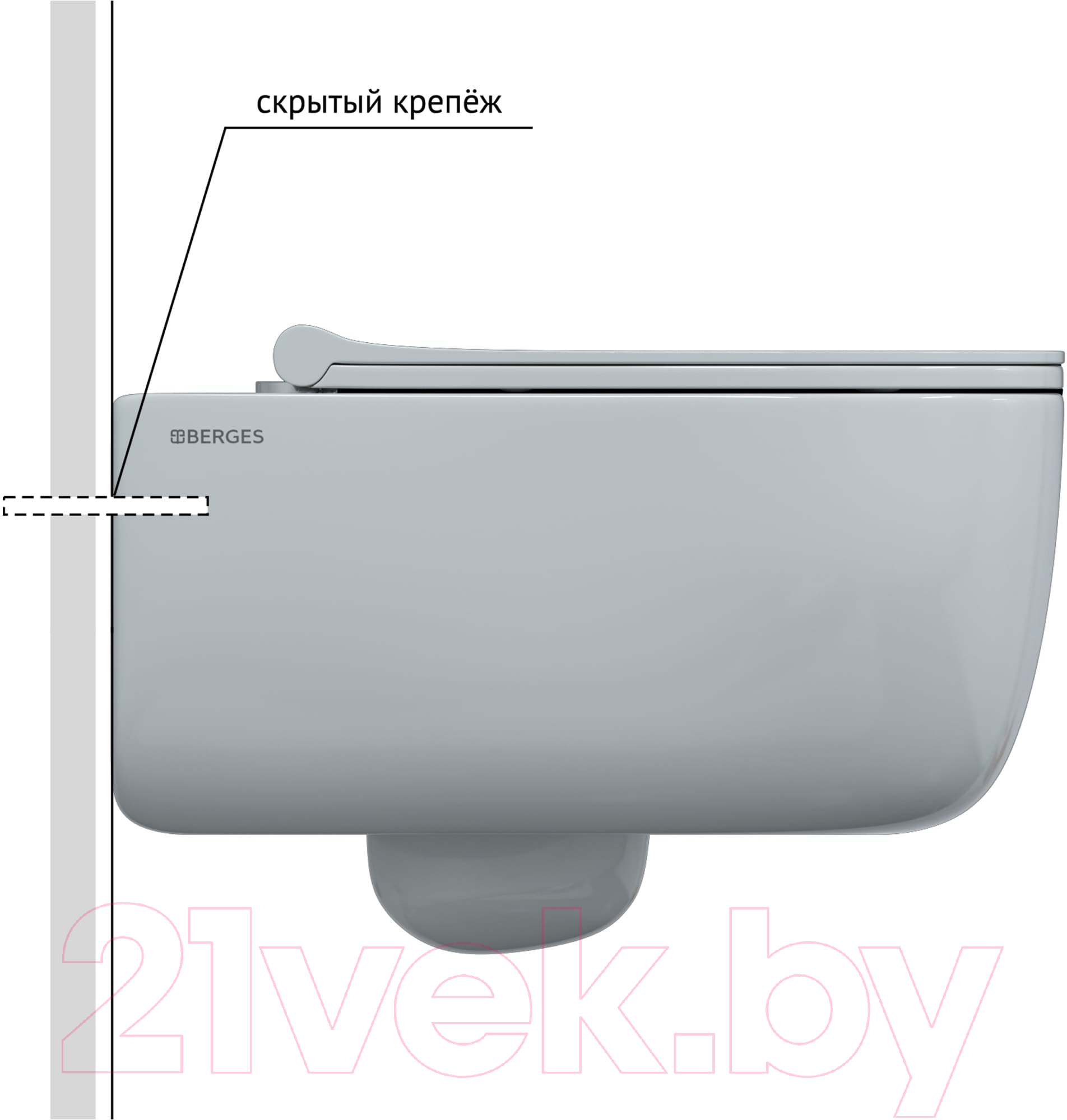 Инсталляция с унитазом подвесным Berges Ego X Rimless / 043356 (с сиденьем) — фото 5