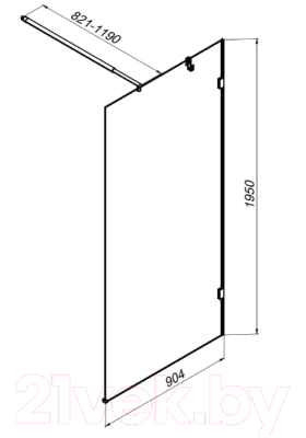 Душевая стенка AM.PM X-Joy 90x195 / W94WI-90-F1-BTE (черный/прозрачное стекло)