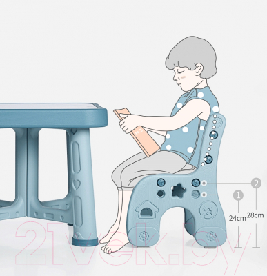 Комплект мебели с детским столом NINO Baby BS-8626 (розовый)