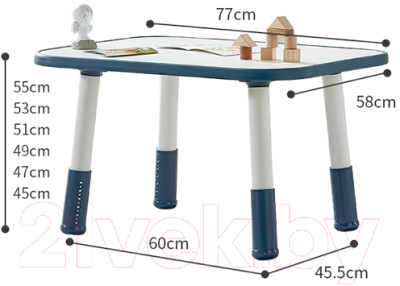 Комплект мебели с детским столом NINO Standart BS-8832P (синий)