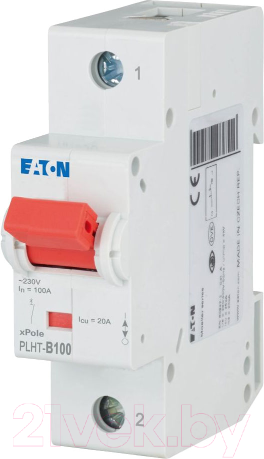 Выключатель автоматический Eaton PLHT-B100/1 1P 100A B 20kA 1.5M / 247979