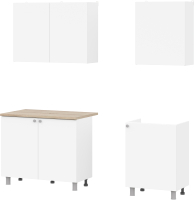 Готовая кухня NN мебель КГ-6 1600 (белый текстурный/дуб сонома) - 