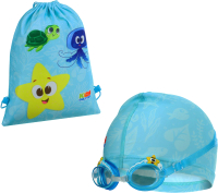 Набор для плавания Onlytop Морской мир / 9446791 (шапочка, очки, мешок) - 