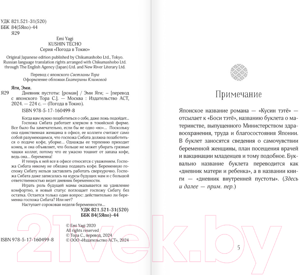 Художественная книга АСТ Дневник пустоты / 9785171604998 (Яги Э.) — фото 2