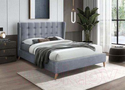 Двуспальная кровать Halmar Estella 160x200 (серый)