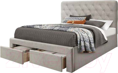 Двуспальная кровать Halmar Marisol 160x200 (бежевый)