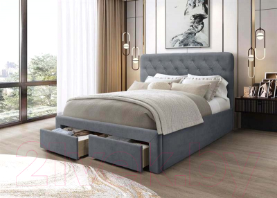 Двуспальная кровать Halmar Marisol 160x200 (серый)