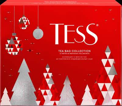 Чай пакетированный Tess Новогодняя коллекция чая 12 видов 