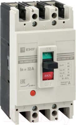 Выключатель автоматический EKF PROxima ВА-99М 63/32А 3P 25кА / mccb99-63-32m