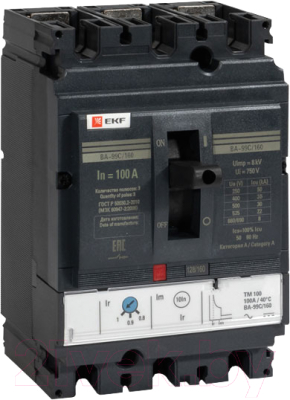 Выключатель автоматический EKF PROxima 3P 160/100А 36кА ВА-99C Compact NS / mccb99C-160-100