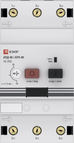 Автоматический выключатель пуска двигателя EKF apd3-16-25