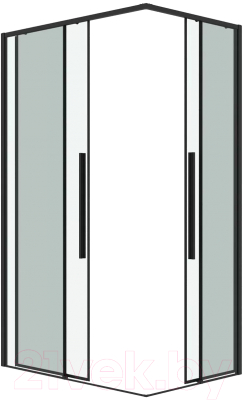 Душевая дверь Grossman Galaxy 80x195 / 1/2.K33.01.80.21.00 (черный матовый/прозрачное стекло)