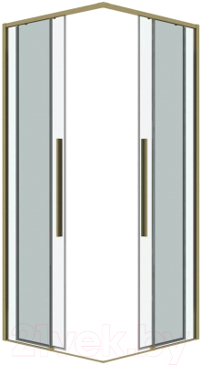 Душевая дверь Grossman Galaxy 110x195 / 1/2.K33.01.11.32.00 (золото сатин/прозрачное стекло)