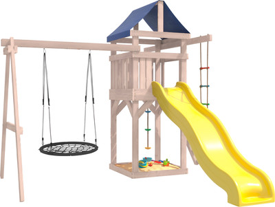 Игровой комплекс National Tree Company С качелями гнездо IgroWoods / ДНП-12  (не окрашен) -