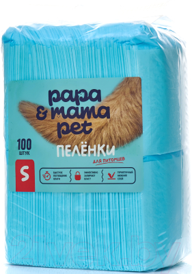 Одноразовая пеленка для животных Papa & Mama Pet EP01 (S, 100шт)