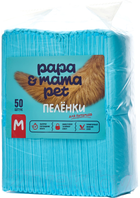 Одноразовая пеленка для животных Papa & Mama Pet EP02 (M, 50шт)