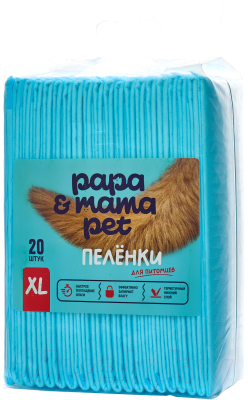 Одноразовая пеленка для животных Papa & Mama Pet EP04 (XL, 20шт)