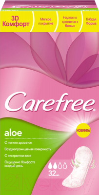 Прокладки ежедневные Carefree Aloe (32шт)