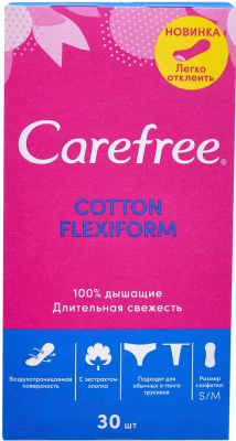 Прокладки ежедневные Carefree Flexi Form (30шт)