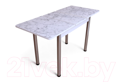 Обеденный стол СВД Юнио 100x60 / 054.П15.Х (мрамор карра/хром)