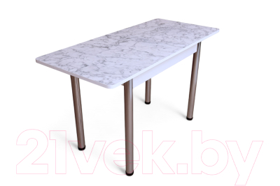 Обеденный стол СВД Юнио 100x60 / 054.П15.Х (мрамор карра/хром)