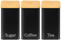 Набор емкостей для хранения Elan Gallery Tea, coffee, sugar / 240310 (черный) - 