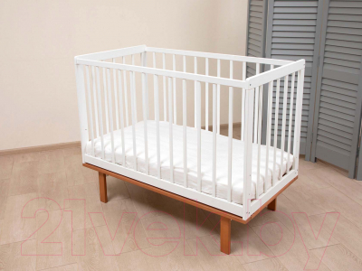 Детская кроватка СКВ 380001-6 (белый/ножки бук)