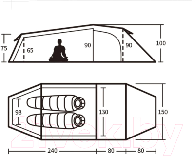 Палатка Naturehike Opalus NH17L001-L 20D / 6976023924781 (зеленый)