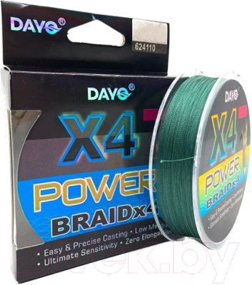 Леска плетеная Dayo Power Braid X4 0.10мм (темно-зеленый)