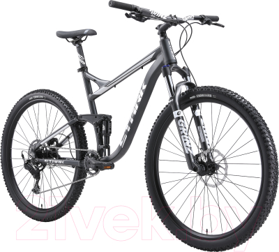 Велосипед STARK Tactic FS 29.4 HD 2024 (22, серый матовый/серебристый металлик)