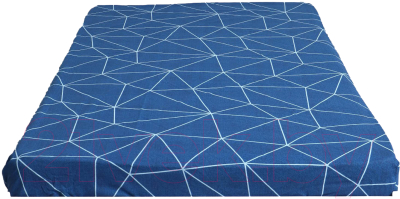 Простыня Атра Полигоны 180x200x20 / 10416906 (темно-синий)