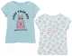 Комплект футболок детских Mark Formelle 117892-2 (р.122-60, кристалл/сердечки на белом) - 