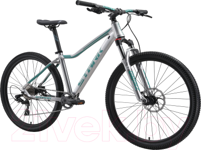 Велосипед STARK Viva 27.2 HD 2024 (14.5, серебристый металлик/мятный)