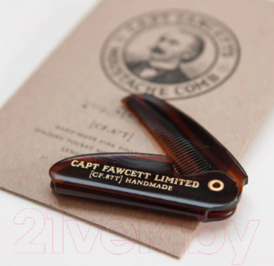 Расческа для бороды Captain Fawcett Folding Pocket Moustache Comb CF.87T