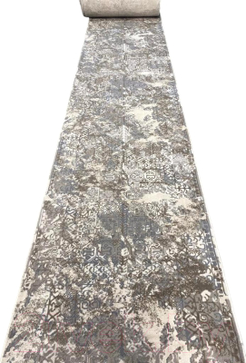 Ковровая дорожка Radjab Carpet Панама 8278A / 9614RK (2x25, Dark Beige/White)