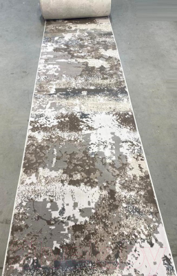 Ковровая дорожка Radjab Carpet Панама 8984A / 9630RK (0.8x25, Dark Beige/White)
