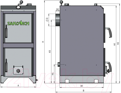 Твердотопливный котел Sakovich Standart Pro 21кВт