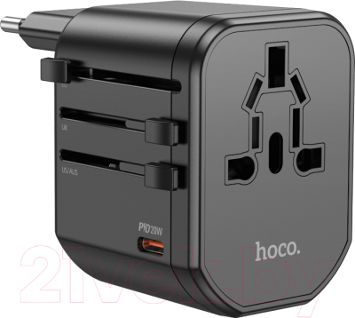 Переходник сетевой Hoco AC15 (черный)