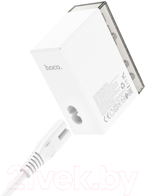 Адаптер питания сетевой Hoco N36 6 портов 3 USB+3 Type-C PD65W (белый)