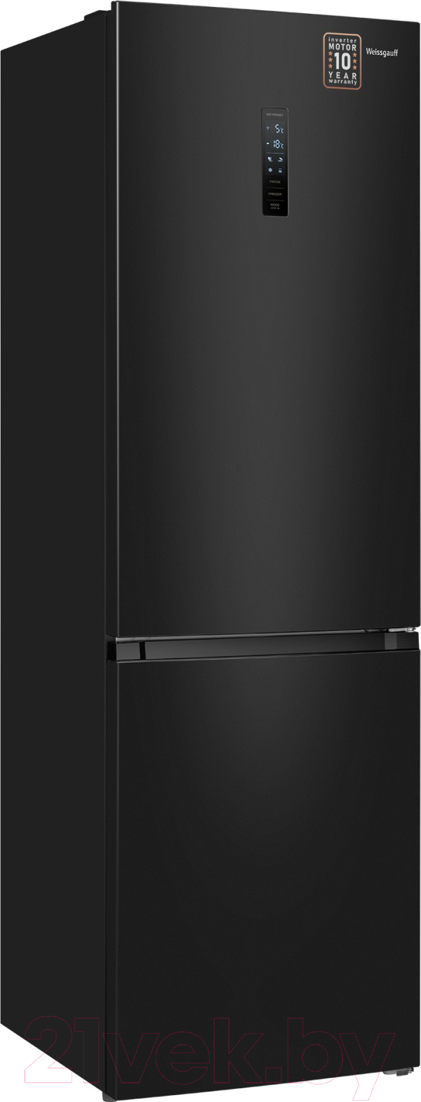Холодильник с морозильником Weissgauff WRK 2000 Total NoFrost Inverter Black Inox