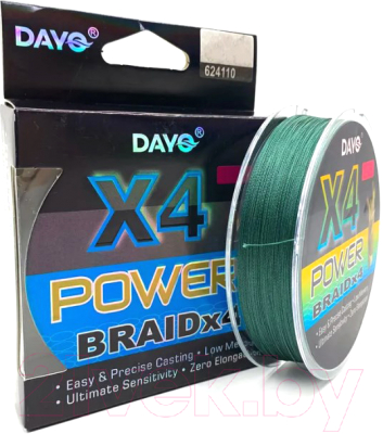 Леска плетеная Dayo Power Braid X4 0.12мм (150м, темно-зеленый)