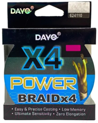 Леска плетеная Dayo Power Braid X4 0.16мм (100м, темно-зеленый)