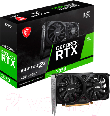 Видеокарта MSI RTX 3050 Ventus 2X 6G OC